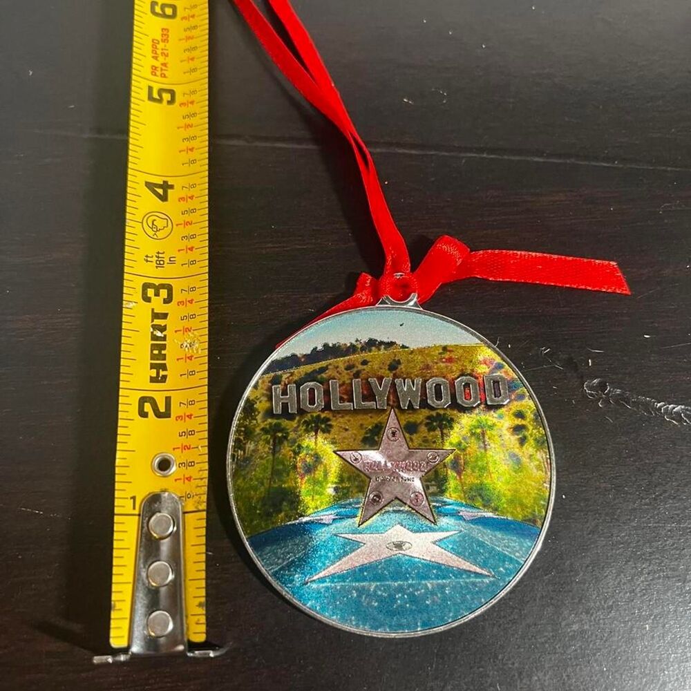 Hollywood Sign & Walk of Fame Star Metal Christmas Tree Ornament Souvenir 3"